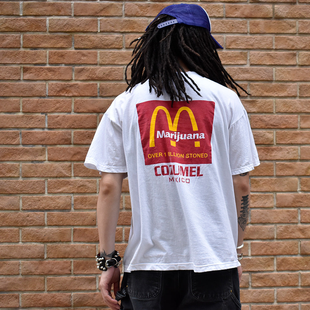 Y2K “Marijuana“ マクドナルドパロディ! Tシャツ 240430H