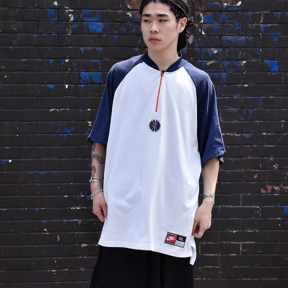 Y2K NIKE ナイスカラー! バスケ ハーフジップ トップス 240428H