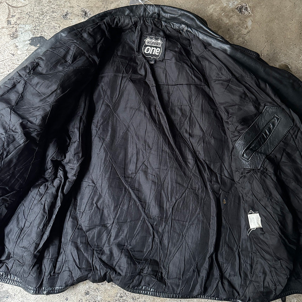 80's~ big size! HIGHWAY one ライダース レザージャケット XXL size 240222H