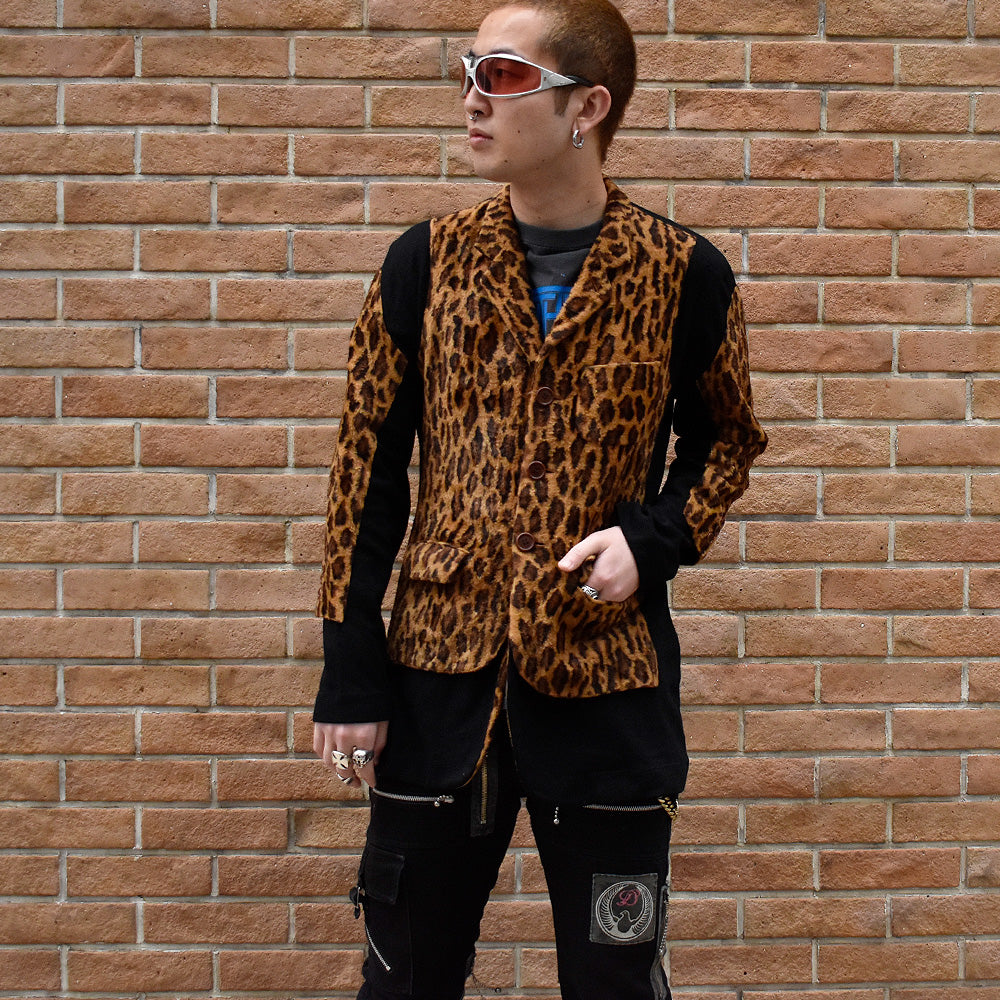90's Jean Paul GAULTIER HOMME ヒョウ柄 ファージャケット 250106H
