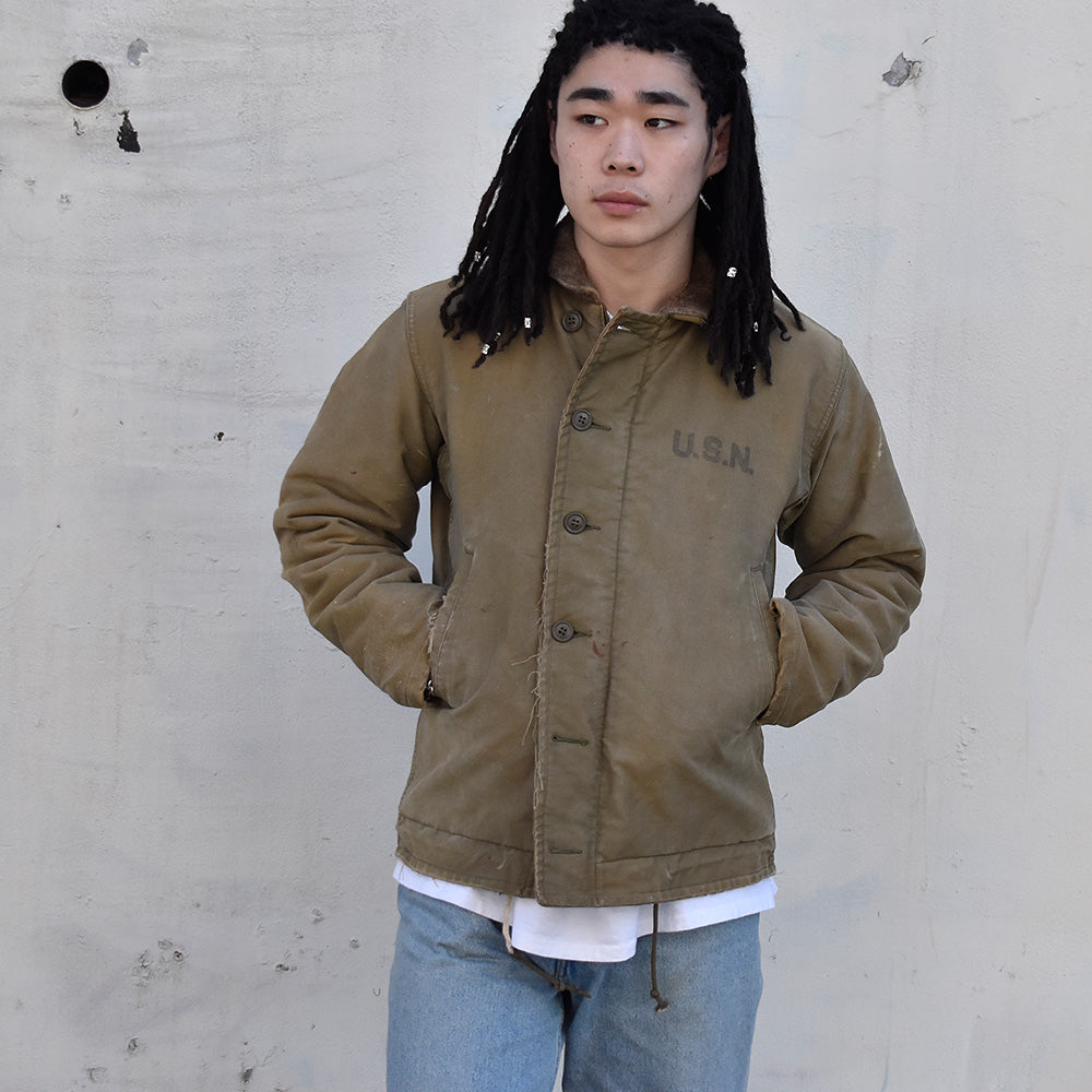 40's US.NAVY N-1 デッキジャケット ステンシル! 240127H