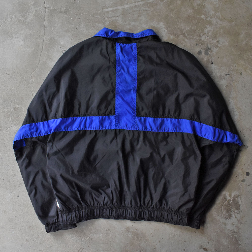 90’s adidas ナイロン トラックジャケット ブラック×エレクトリックブルー 251010H