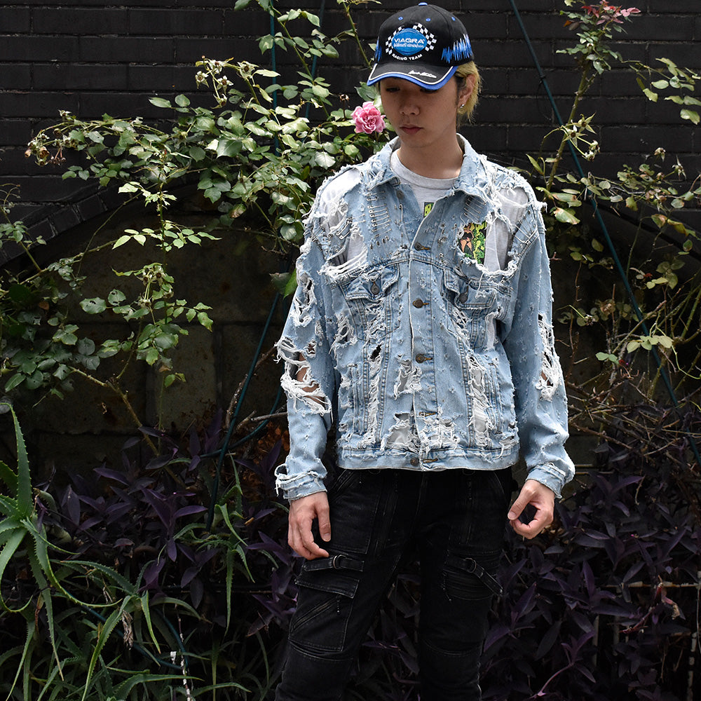 Y2K CARMAR Denim “Grunge×Punk“ ボロ! デニムジャケット 250707H