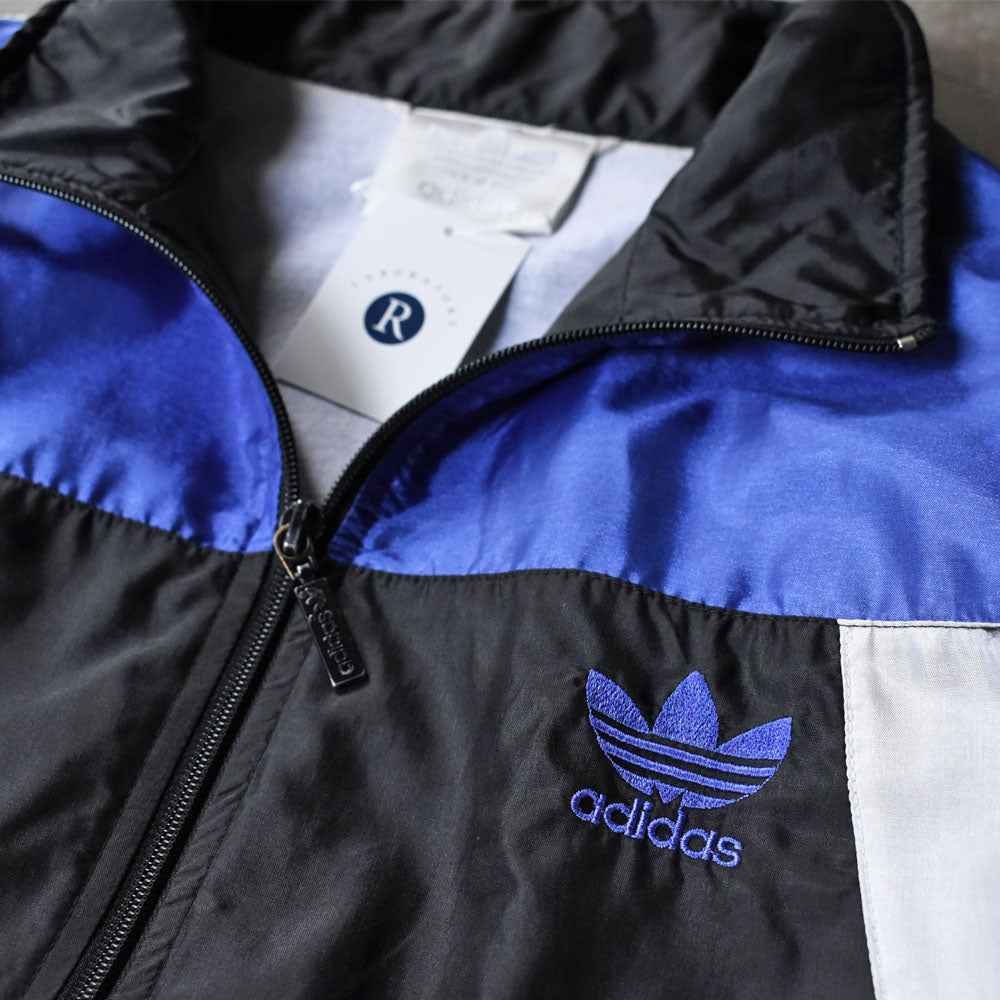 90’s adidas ナイロン トラックジャケット ブラック×ネオングリーン 251010H