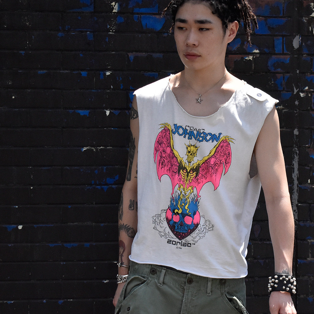 80's Zorlac×Pushead “CRAIG JOHNSON” カットオフTシャツ 240812H