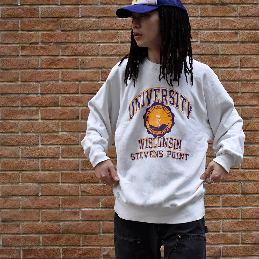 80's Champion “University of Wisconsin” 4段 ナイスカラー!RWスウェット USA製 240430H