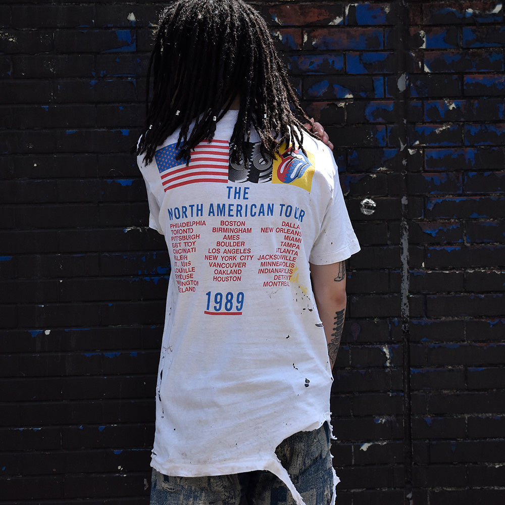 80's ボロ! The Rolling Stones “Andy Warhol Type” North American Tour Tシャツ 240416H