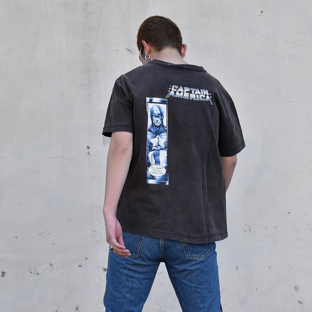 Y2K Marvel Comics “Captain America” アメコミ ヒーロー Tシャツ 250109H