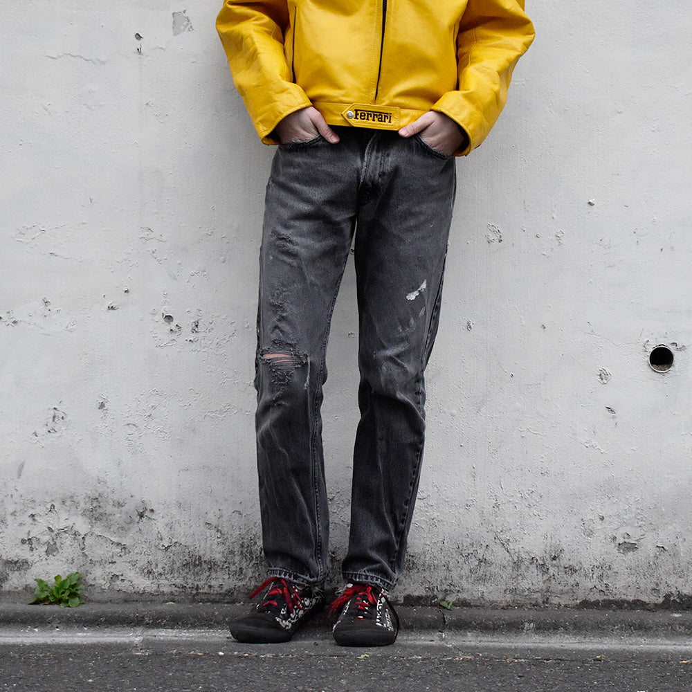 Y2K Levi’s ダメージ!ペンキ! 505 ブラックデニムパンツ 250104H