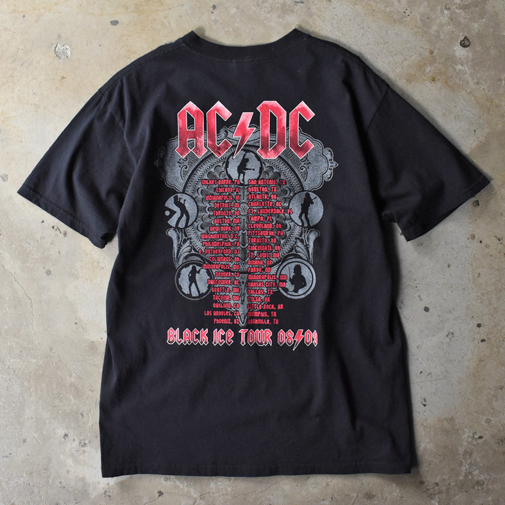 Y2K AC/DC "Black Ice Tour 08/09" ロック Tシャツ 250708