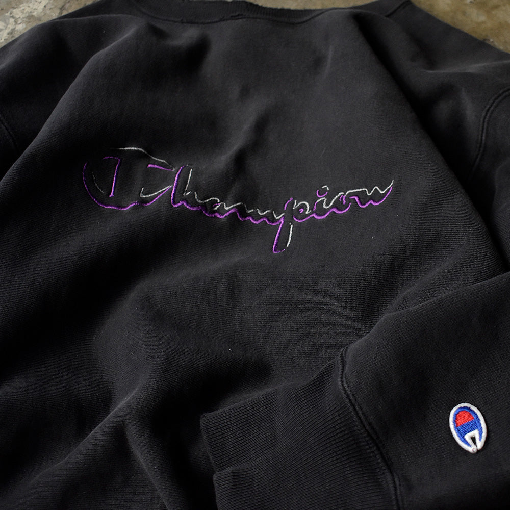 90's Champion スクリプトロゴ 2トーン刺繍 リバースウィーブ スウェット USA製 240208H