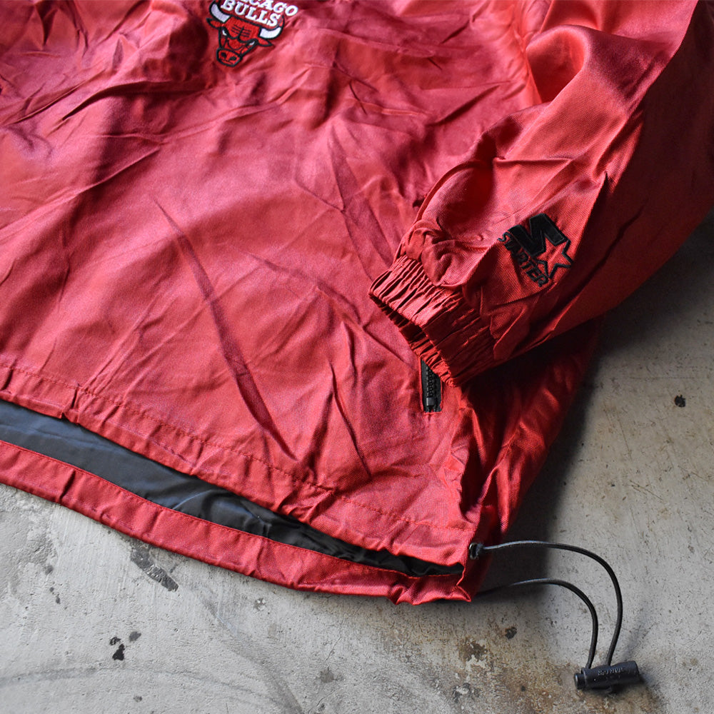 90's STARTER "NBA Chicago Bulls" ハーフジップ ナイロンプルオーバー 231231