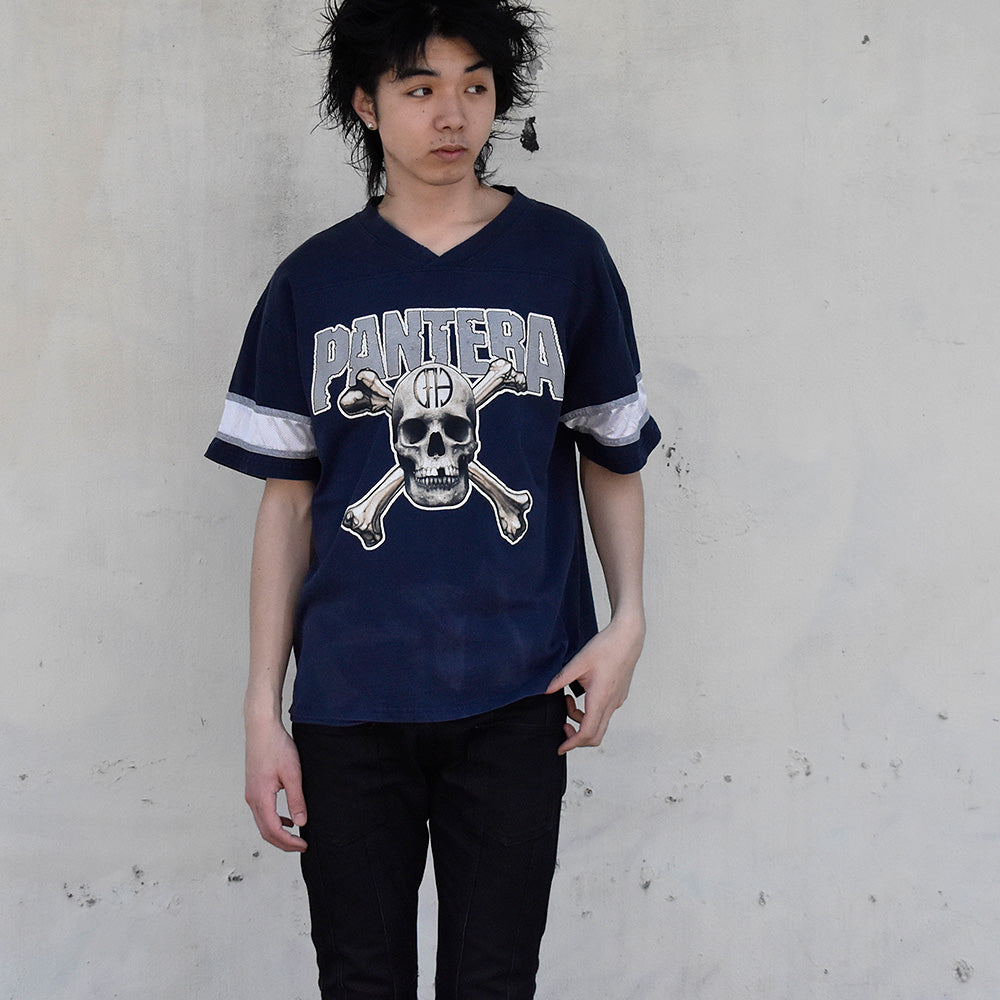 90's Pantera “Skull and Bones” フットボールTシャツ! 250506H