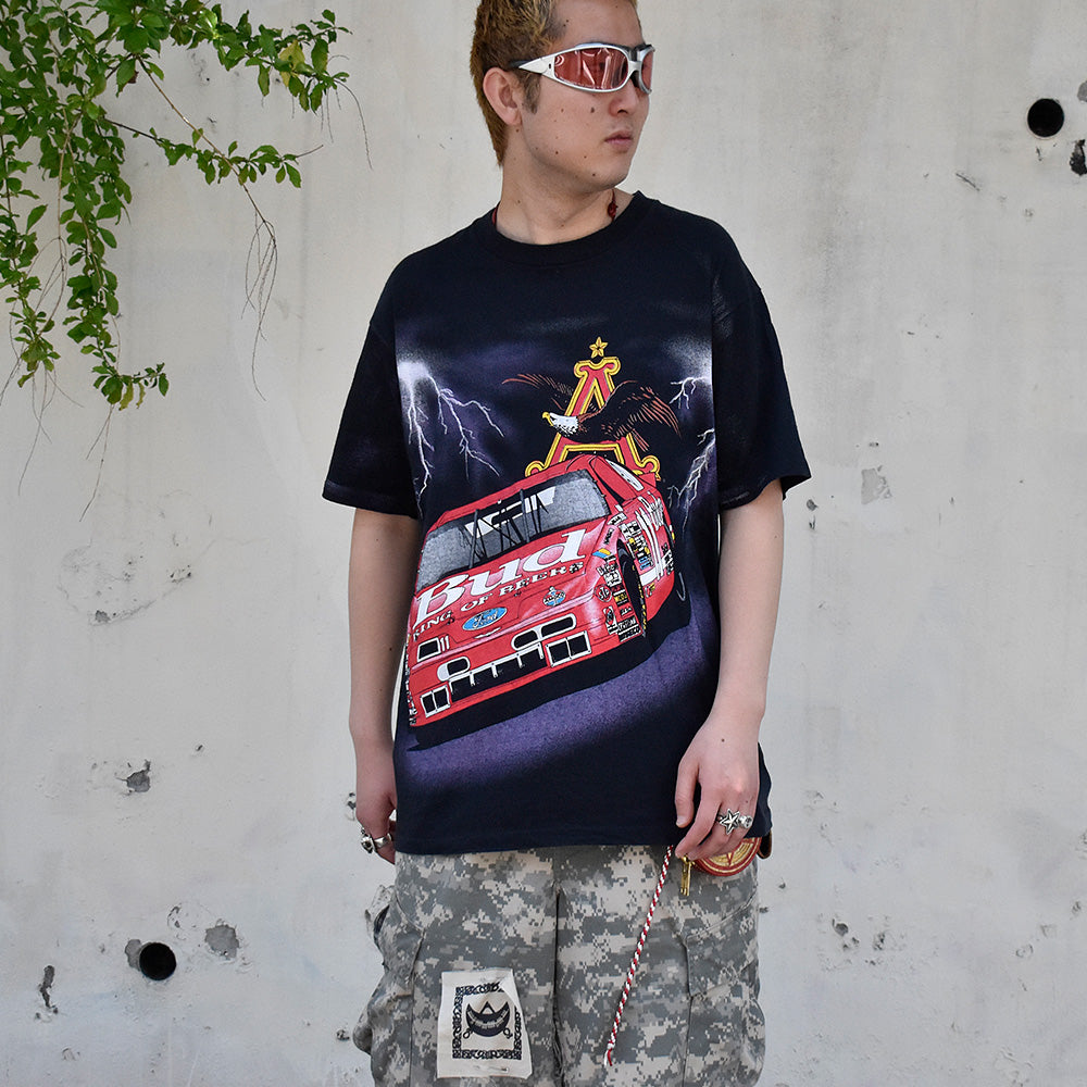 90's AOP! サンダー! Racing Tシャツ USA製 250517H