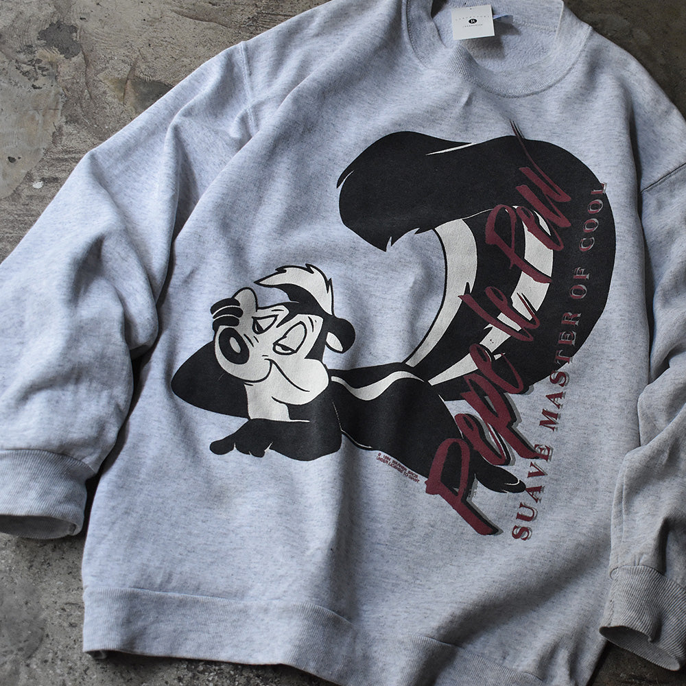 90’s Looney Tunes “ペペ・ル・ピュー” キャラクター スウェット USA製 230516