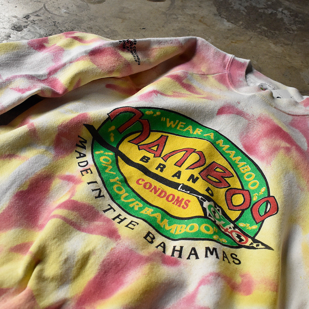 90’s “Mamboo Brand Condoms” タイダイ ジョーク スウェット USA製 231201H
