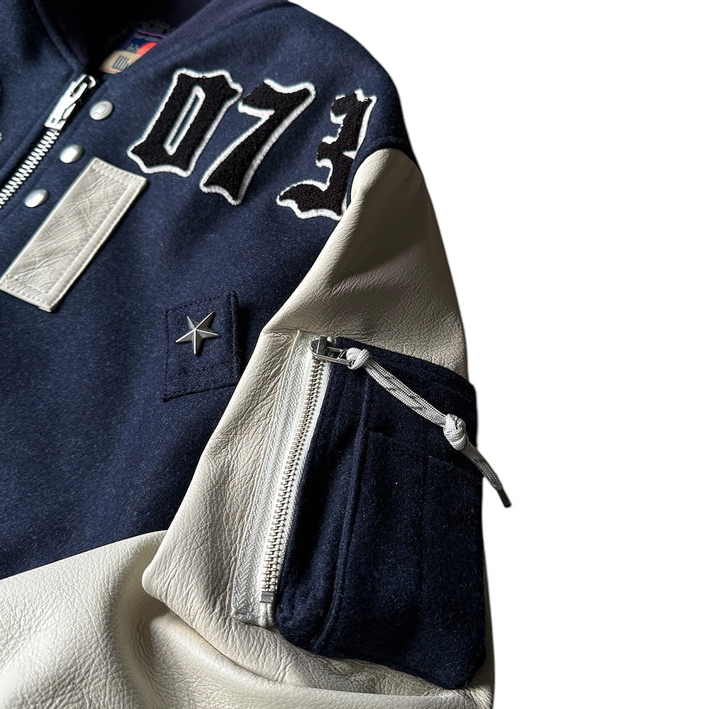 blackmeans レザー×ウール アワードジャケット 945-79TJ404-1 241115H