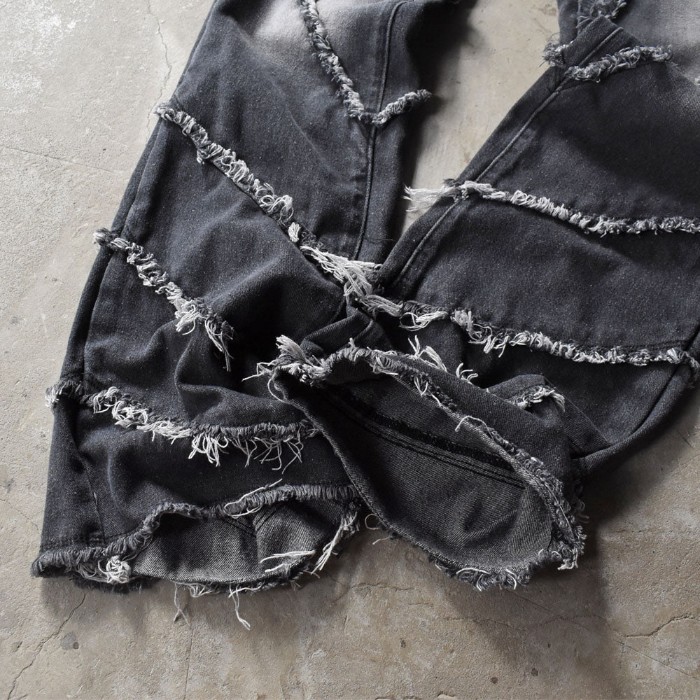 Y2K REBEL VENGEANCE Gothic Fringe フレアパンツ 250919H