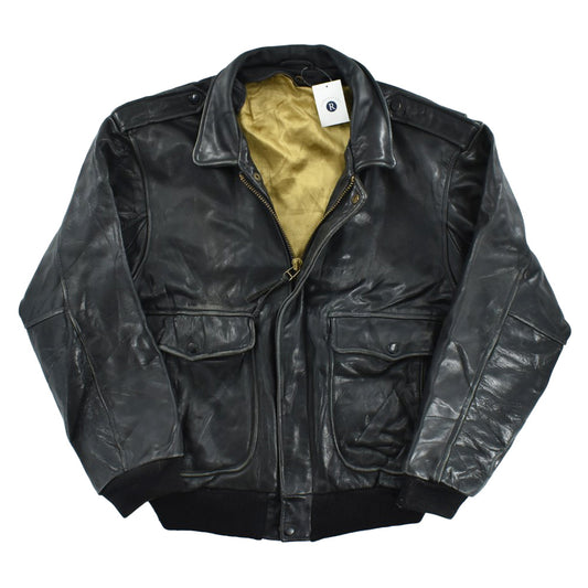 90's A-2 Type レザー フライトジャケット 黒 260303H