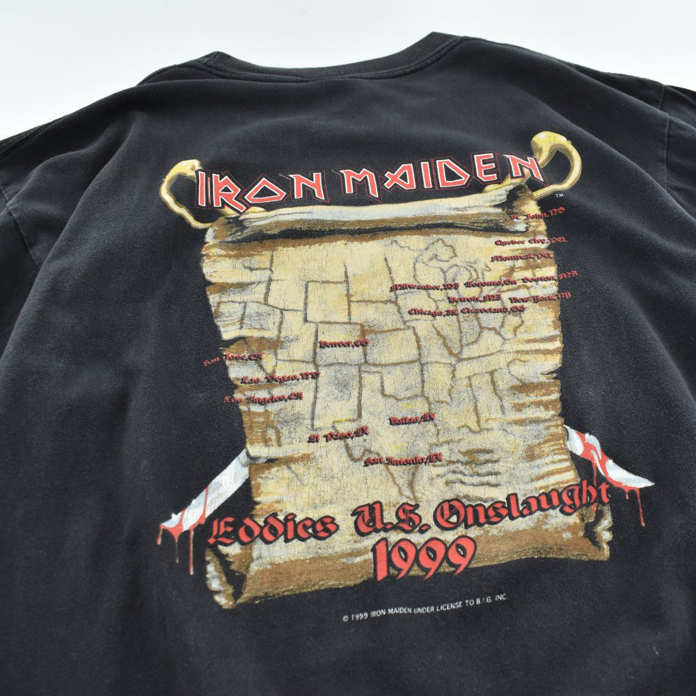 90's IRON MAIDEN "The Trooper" Eddie's U.S. Onslaught 1999 ヘヴィメタル ロックT 260804H
