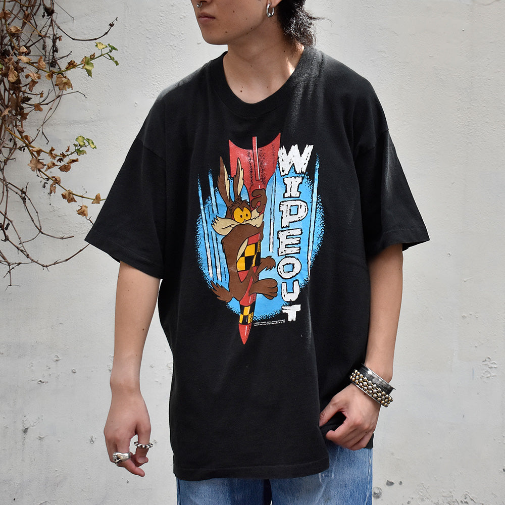 90's Looney Tunes "Wile E. Coyote" 海外アニメ キャラ Tシャツ USA製 230825H
