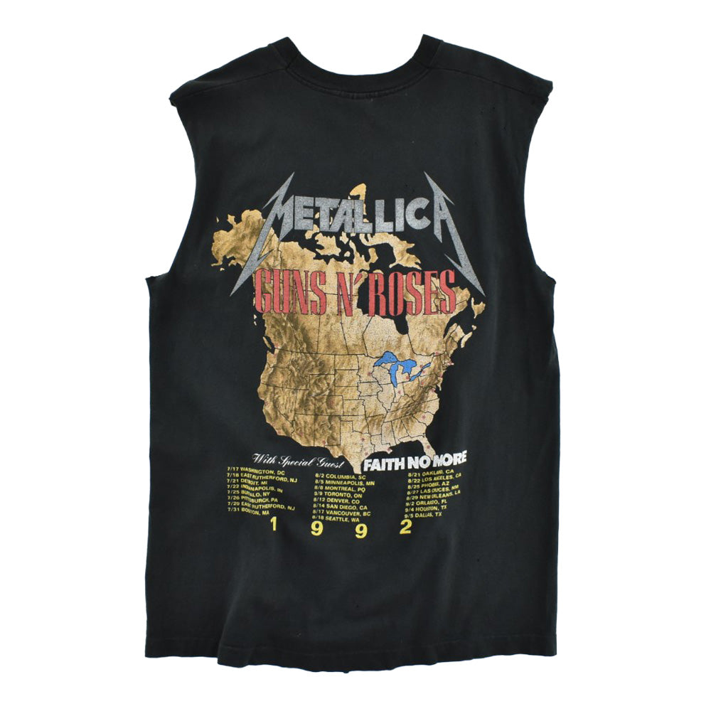 90's Guns N' Roses × Metallica "Stadium Tour 1992" カットオフ ロックTシャツ 260728H