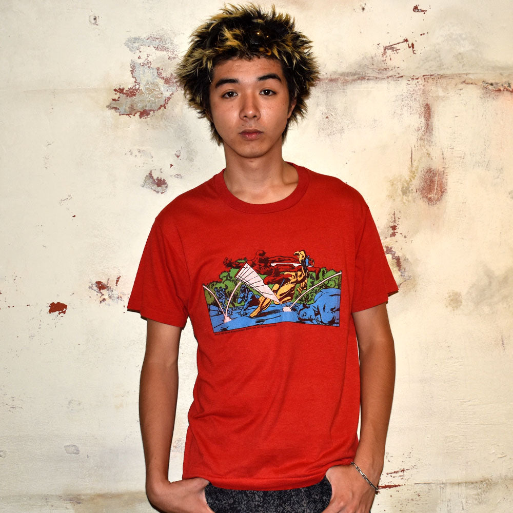 80’s MARVEL “Iron Man VS villain” アメコミ Tシャツ USA製 250909H