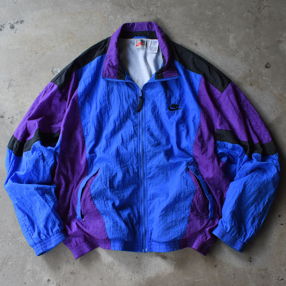 80’s NIKE 銀タグ 刺繍ロゴ ナイロン トラックジャケット 240707