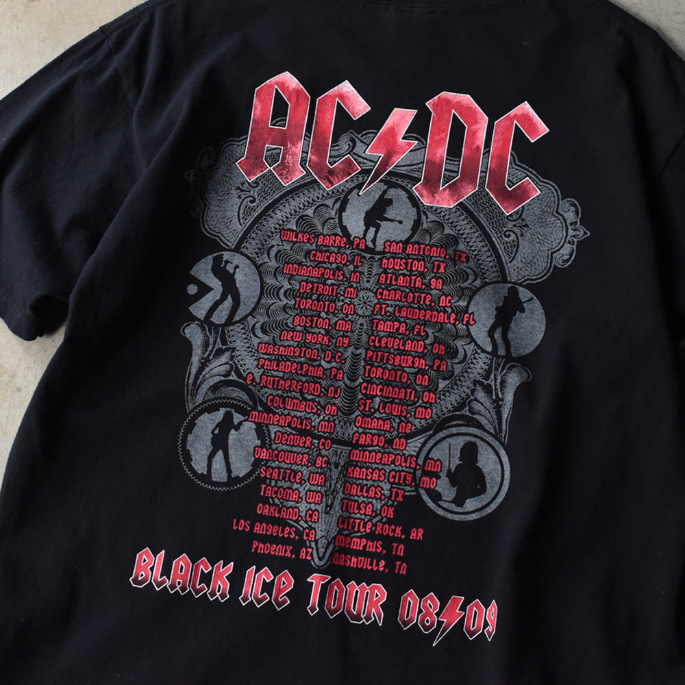 Y2K AC/DC "Black Ice Tour 08/09" ロック Tシャツ 250708