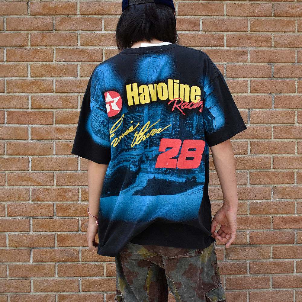 90's LOGO ATHLETIC "Ernie Irvan #28" AOP! レーシング Tシャツ 240728H