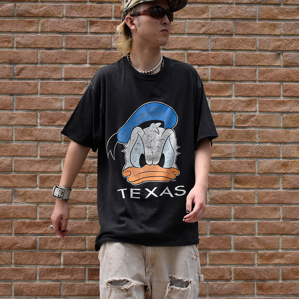 90's Disney “Donald Duck” TEXAS Tシャツ USA製 240819H