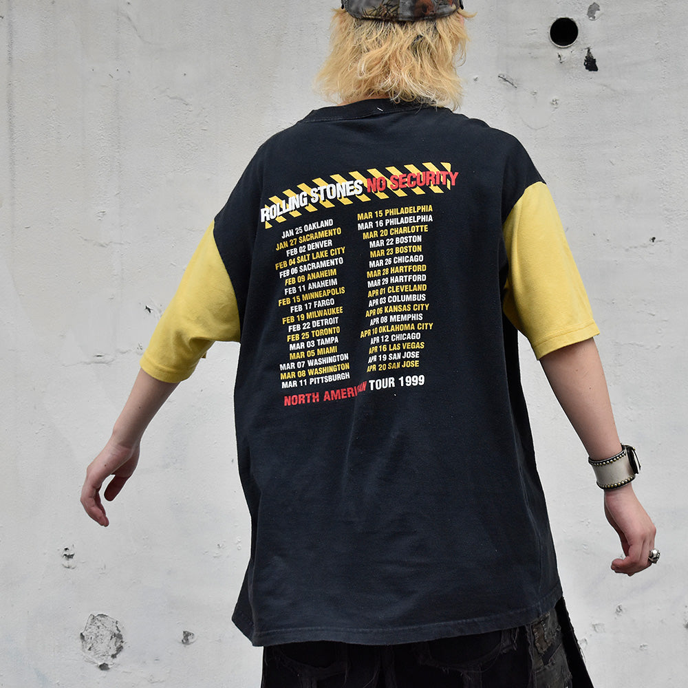90's 2トーン! The Rolling Stones “No Security Tour 1999” Tシャツ 240730H
