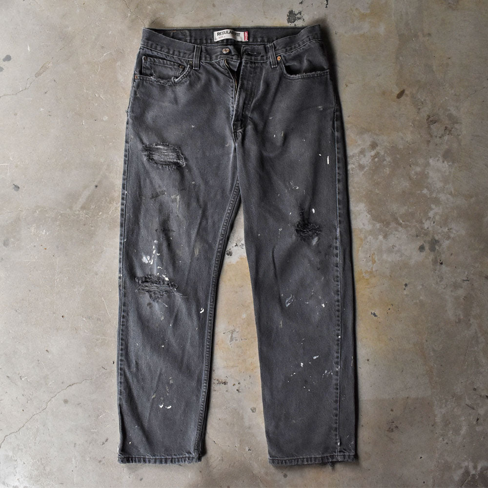 Y2K Levi's 505 ブラック クラッシュデニムパンツ BORO 251017H