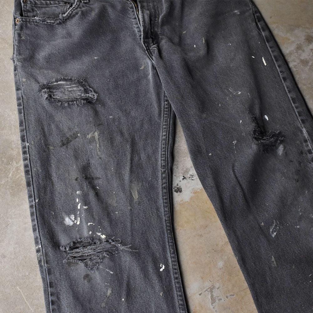 Y2K Levi's 505 ブラック クラッシュデニムパンツ BORO 251017H