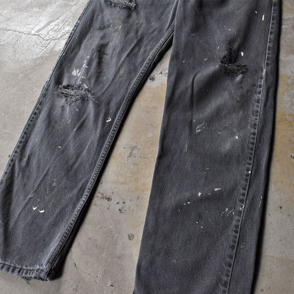 Y2K Levi's 505 ブラック クラッシュデニムパンツ BORO 251017H