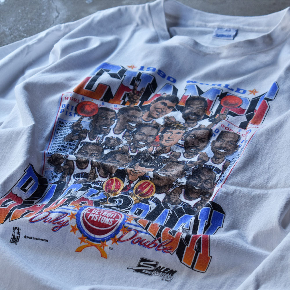 90's　NBA Detroit Pistons/デトロイト・ピストンズ “1990 WORLD CHAMPS” Tシャツ　230731