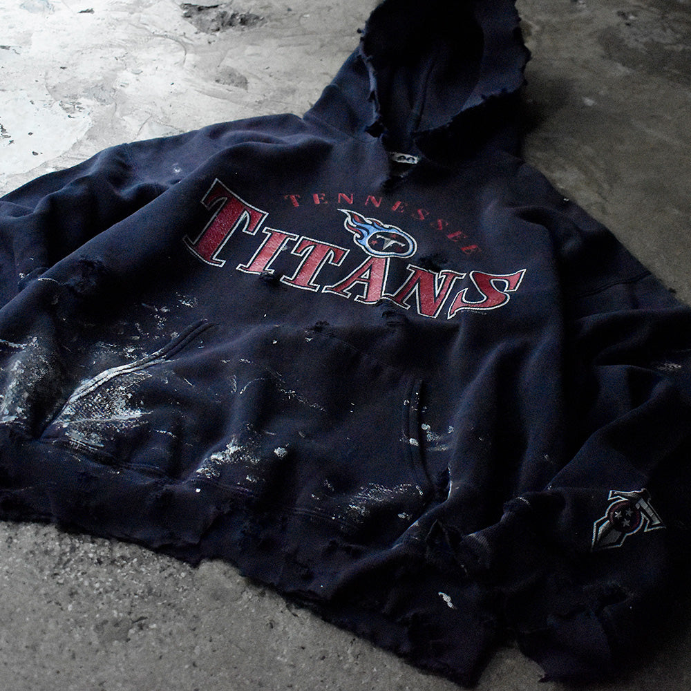 90's ボロ!ペンキ! Tennessee Titans/テネシー・タイタンズ Leeボディパーカー 230910H