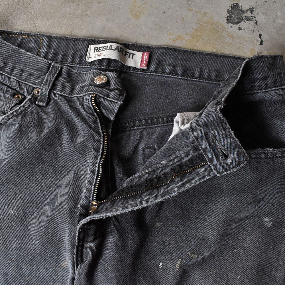 Y2K Levi's 505 ブラック クラッシュデニムパンツ BORO 251017H
