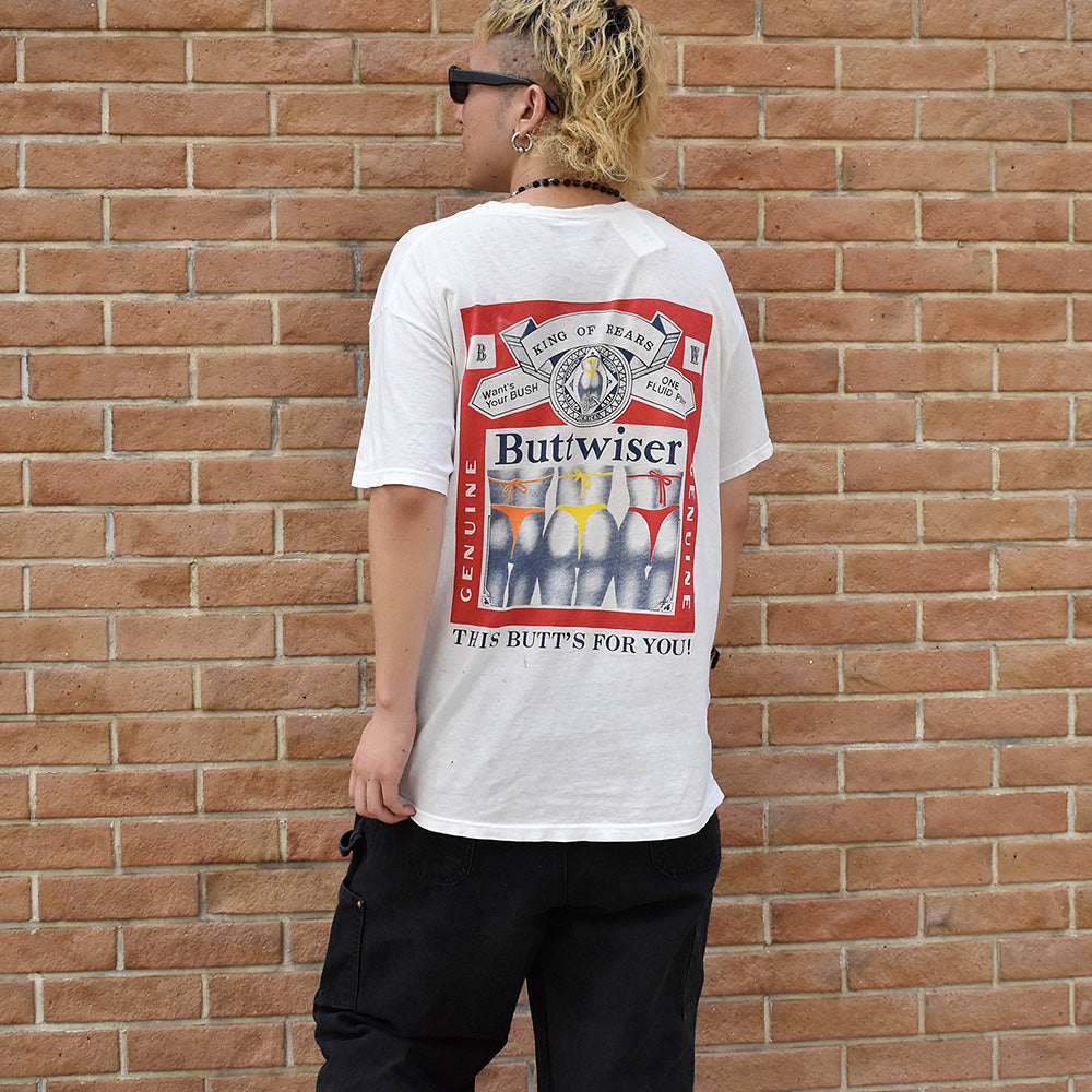 Y2K バドワイザーパロディ!“Buttwiser“ Tシャツ 240813H