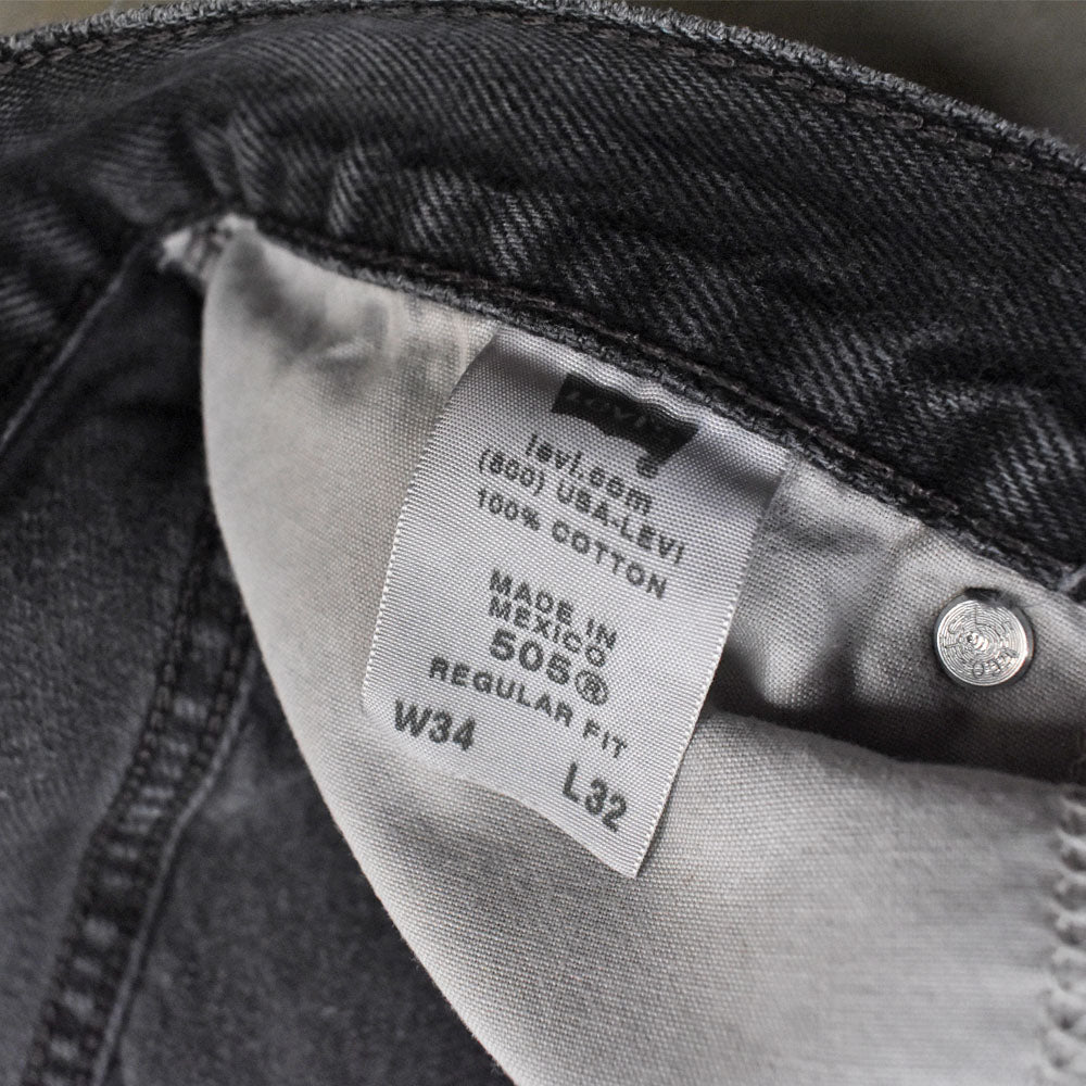 Y2K Levi's 505 ブラック クラッシュデニムパンツ BORO 251017H