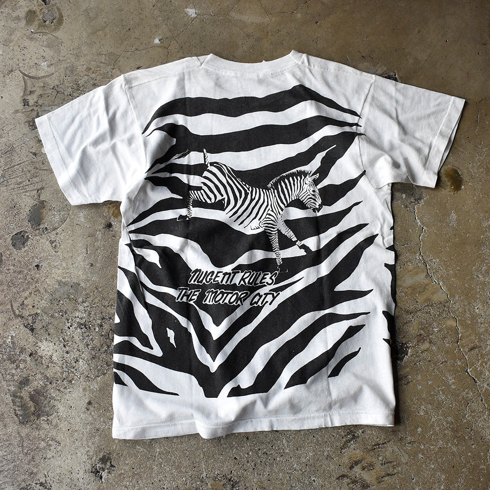 90's Ted Nugent “Kiss My Ass” ゼブラ柄 ロック Tシャツ 250725H