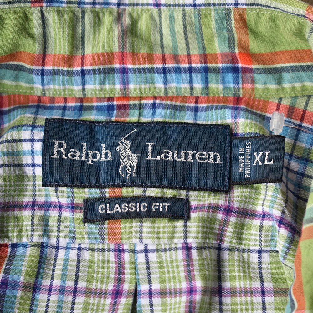 Ralph Lauren “CLASSIC FIT” チェック 半袖 ボタンダウンシャツ 240425 S2089