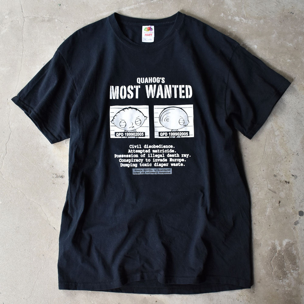 Y2K Family Guy USアニメ ”MOST WANTED“ キャラクター Tシャツ 240824