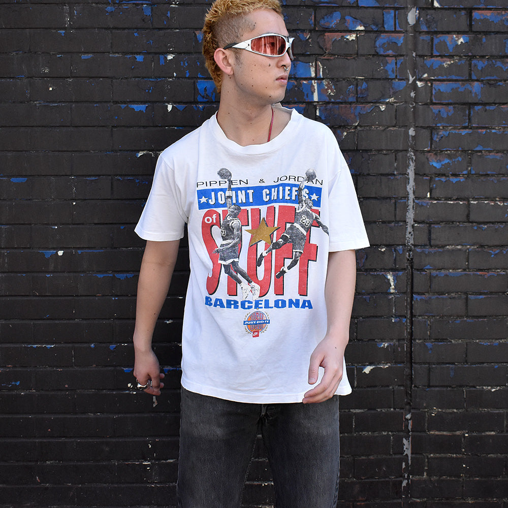 90’s “PIPPEN & JORDAN“ JOINT CHIFS of STUFF BARCELONA Tシャツ 241202H