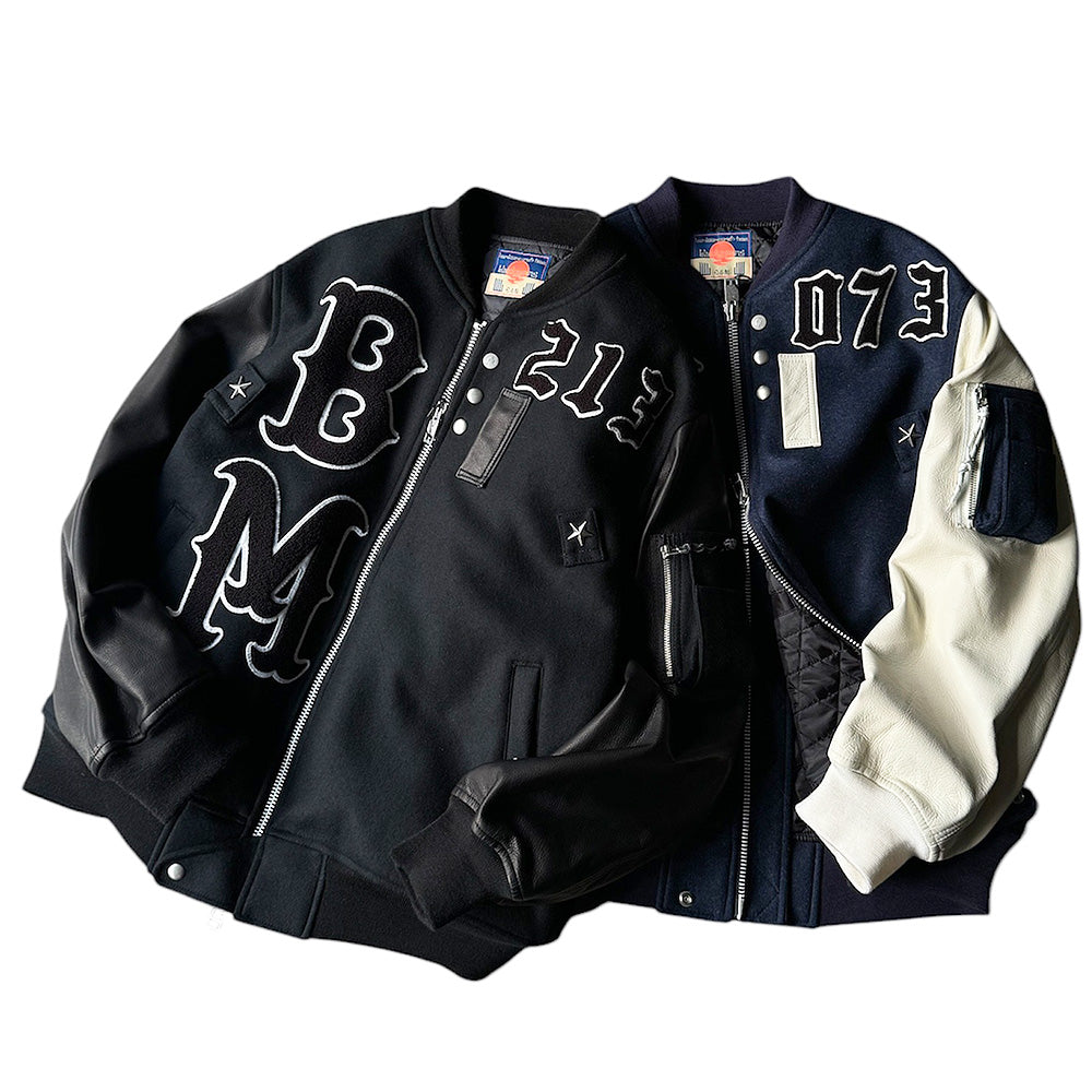 blackmeans レザー×ウール アワードジャケット 945-79TJ404-1 241115H