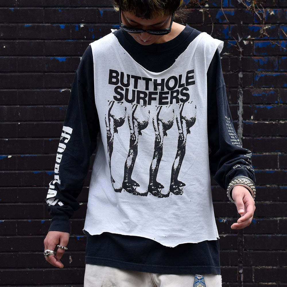80's BUTTHOLE SURFERS “BUTTHOLE SURFERS” カットオフTシャツ 230926H