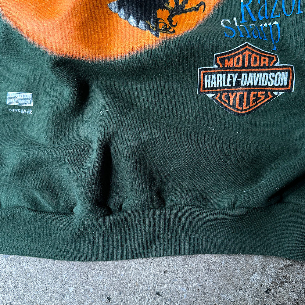 90’s Harley-Davidson イーグル バイク スウェット USA製 240310H