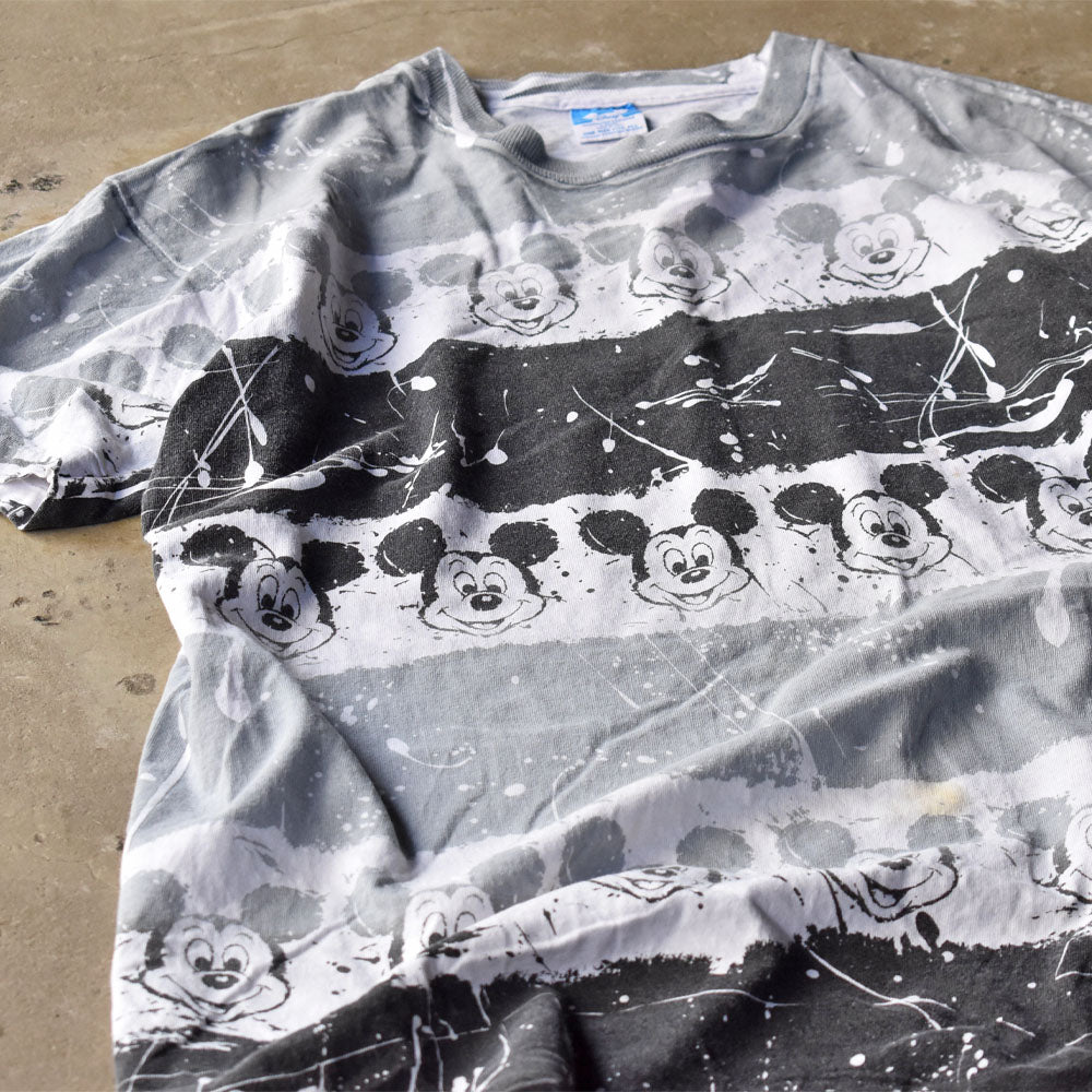 80’s Disney “Mickey” AOP キャラ Tシャツ USA製 240725