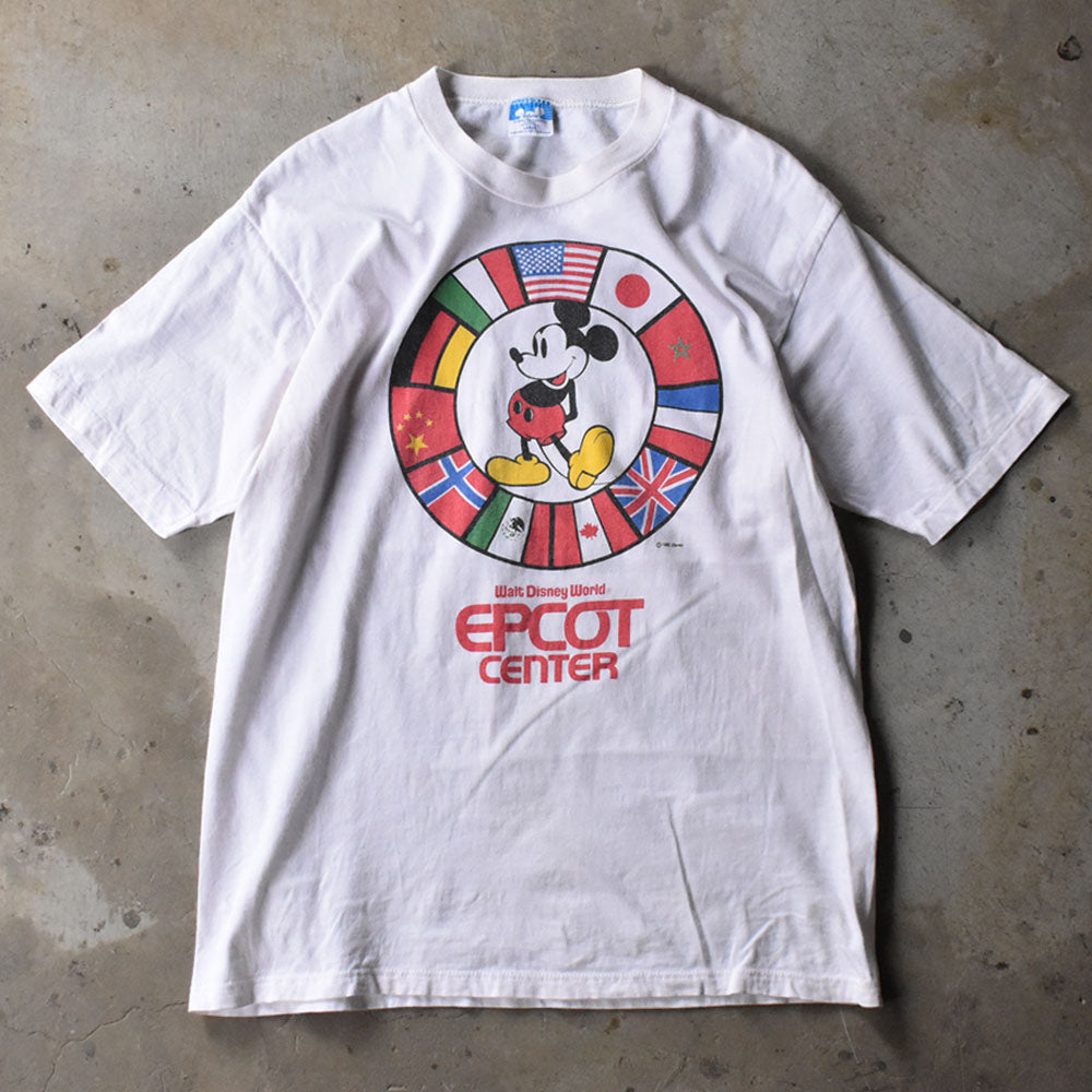 80's Disney ”EPCOT CENTER” ミッキーマウス キャラ Tシャツ USA製 240523