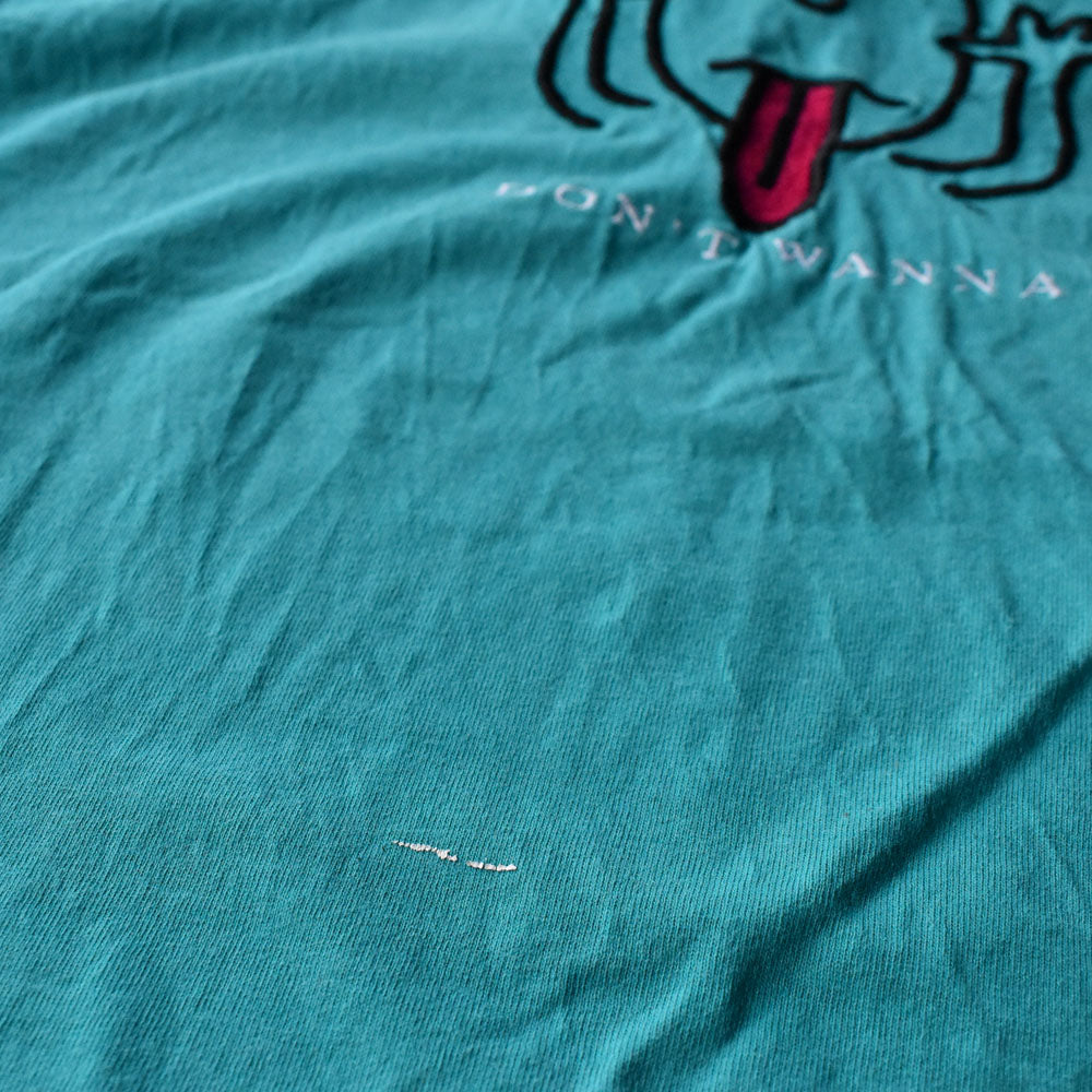 90’s Fruit of the Loom ”DON'T WANNA” 刺繍 Tシャツ USA製 240730
